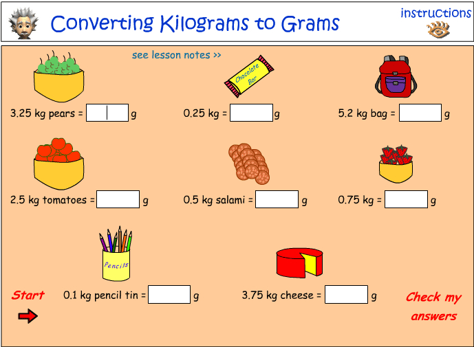 kilo gram conversion