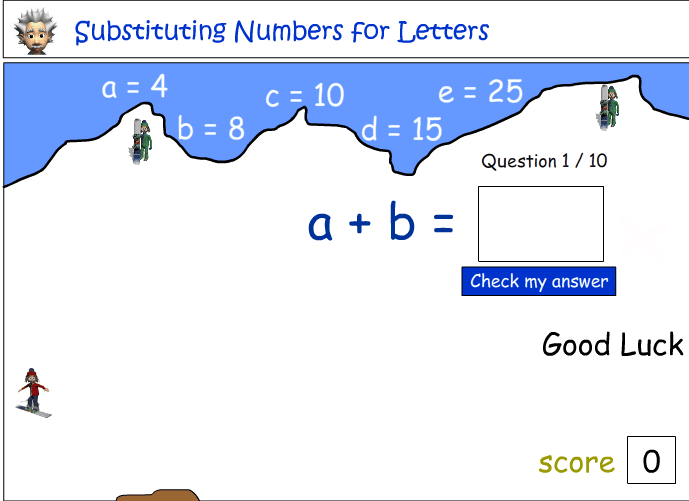 substituting-numbers-for-letters-mathematics-skills-online-interactive-activity-lessons