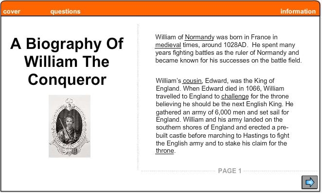 William The Conqueror -Biography, English Skills Online, Interactive ...