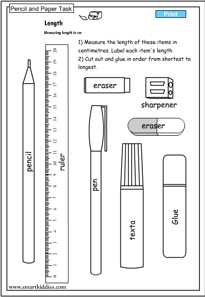Measuring Length In Centimetres Mathematics Skills Online Interactive 