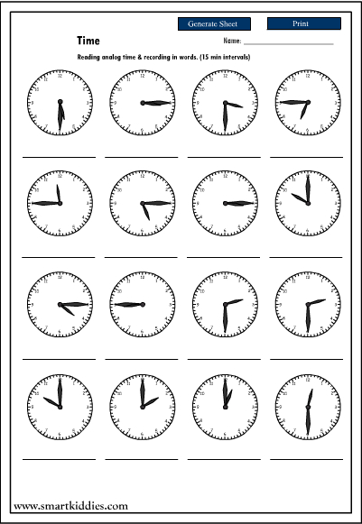 Printable Teaching Clock