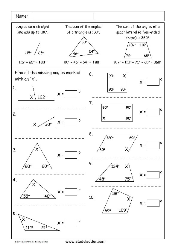 Solving Angles Of A Parallelogram Worksheet