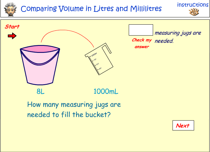 Comparing the volume of liquids no.2 Studyladder Interactive Learning