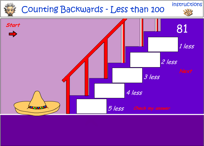 Continuing a pattern - counting backwards