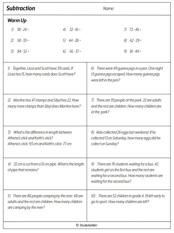 subtracting-two-digit-numbers-problem-solving-studyladder