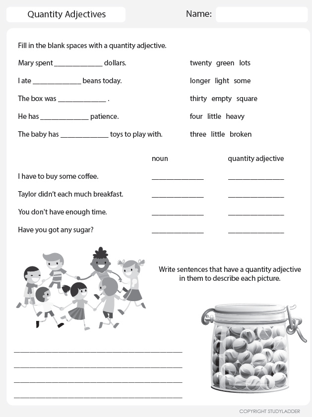 Adjective Of Quantity Worksheet For Class 4