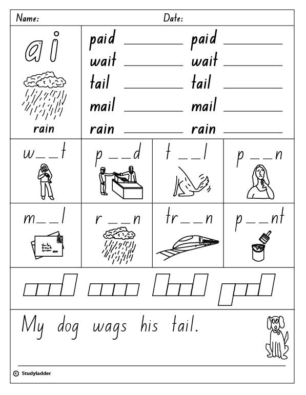 Vowel Digraph "ai" - Studyladder Interactive Learning Games