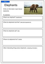 Information Report -Elephants, English skills online, interactive