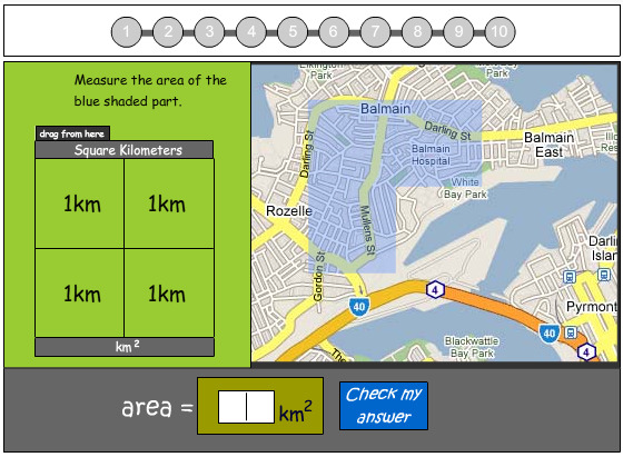 Calculating Square Kilometers Using a Scale - Studyladder Interactive ...