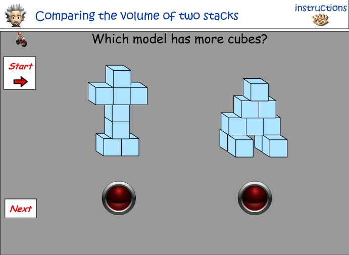 Comparing the volume of two stacks