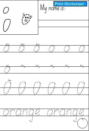 Letter o O -Handwriting Practice Sheet - Studyladder Interactive