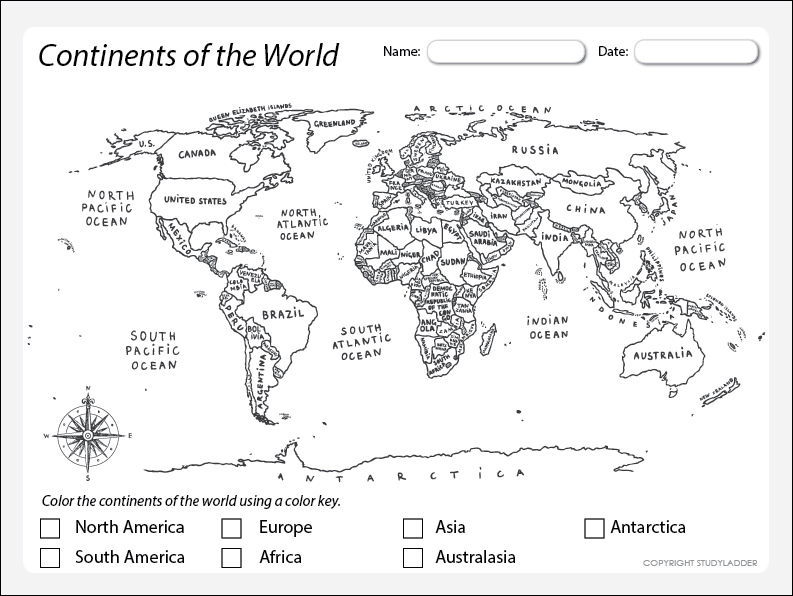 Continents Of The World - Studyladder Interactive Learning Games