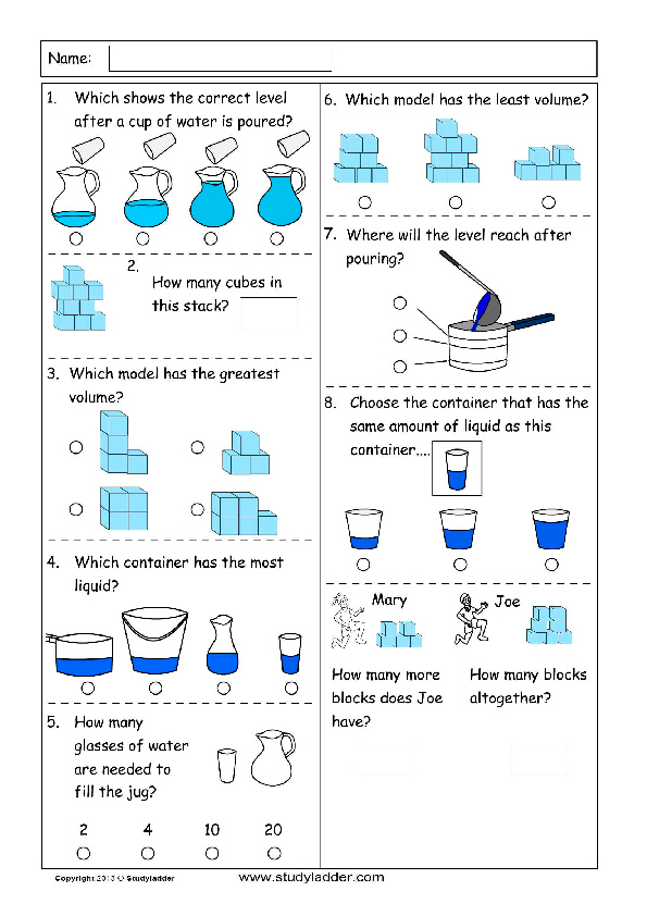 solving problems about liquid volume