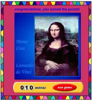Mona Lisa Sliding Puzzle
