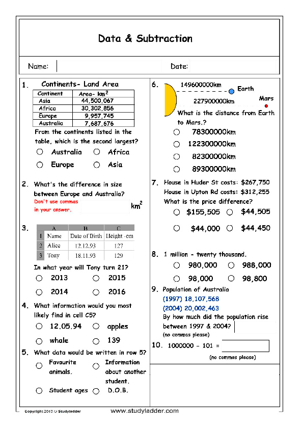 data handling problem solving ks2