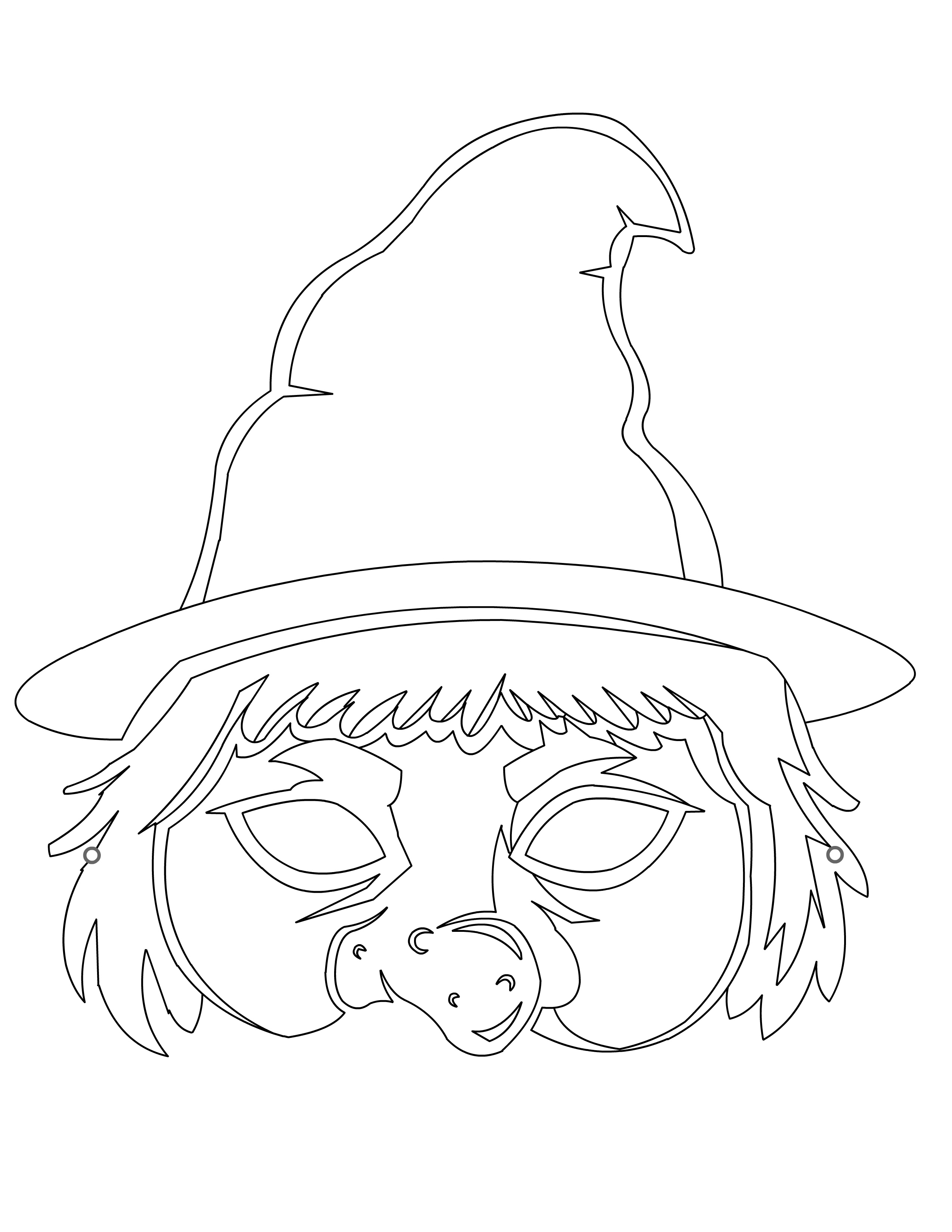 Witch Mask Printable Template