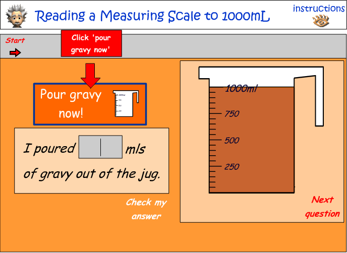 Reading a scale - calculating the amount poured