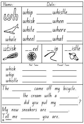 Digraphs- wh Activity Sheet - Studyladder Interactive Learning Games