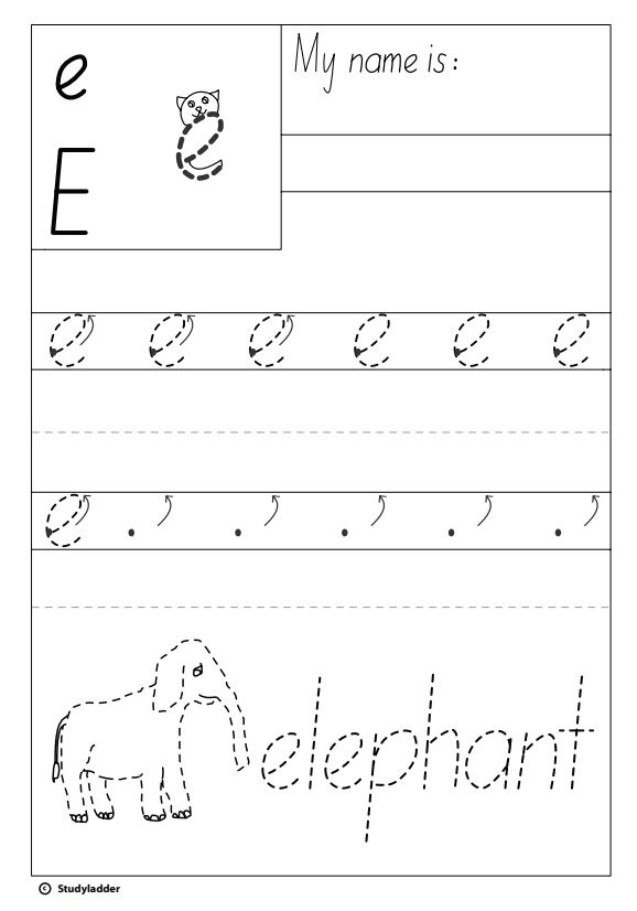Writing 'e' - Studyladder Interactive Learning Games