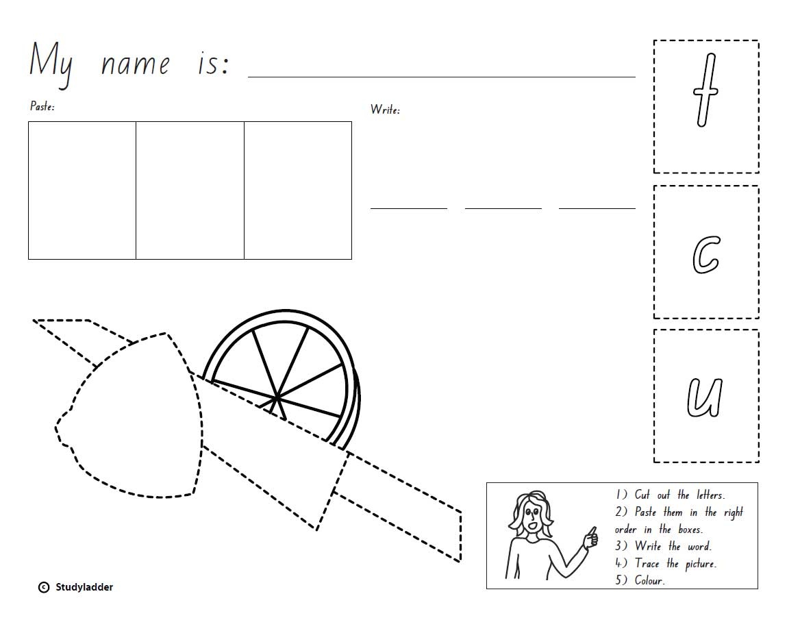 Cut Paste And Write The Word cut Studyladder Interactive Learning 