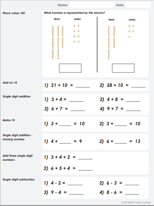 Mathematics Assessment 6 Pages Studyladder Interactive Learning Games 