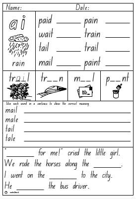 Vowel Digraphs- ai Activity Sheet - Studyladder Interactive Learning Games