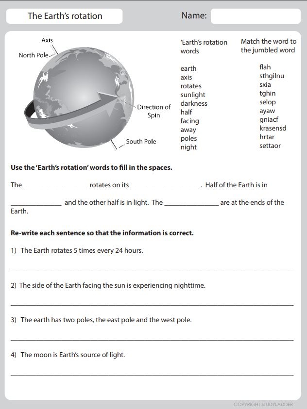 The Earth s Rotation Studyladder Interactive Learning Games