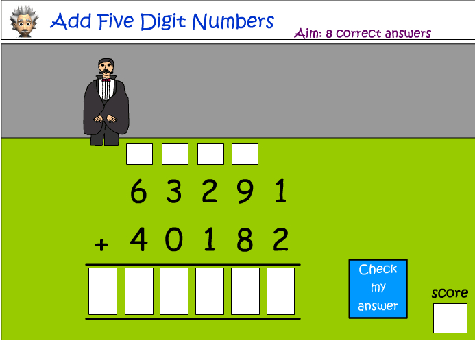 Addition Of Five Digit Numbers Studyladder Interactive Learning Games