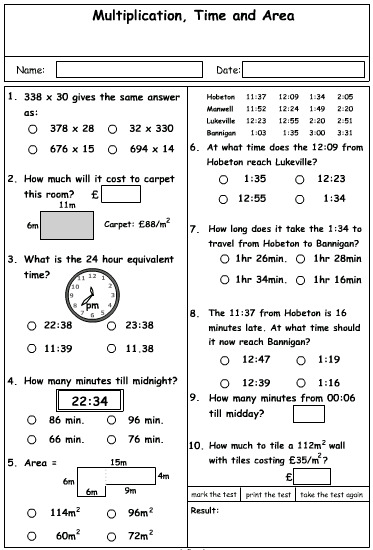 time problem solving grade 6