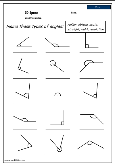 Naming Angles Worksheet