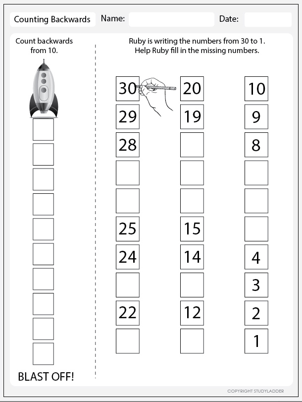 Counting backwards - Studyladder Interactive Learning Games