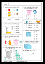 Reading a Measuring Scale to 1000 milliliters, Mathematics skills ...