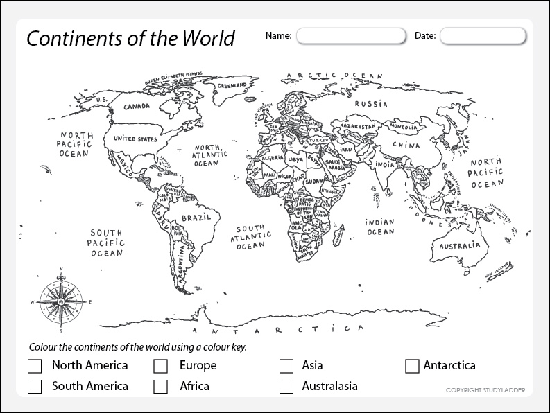 Continents of The World - Studyladder Interactive Learning Games