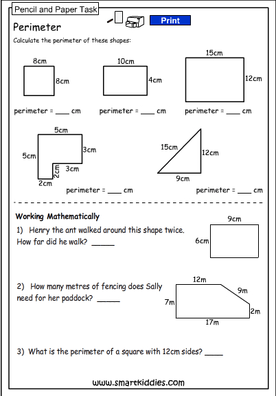 Calculating perimeter using centimetres - Studyladder Interactive ...