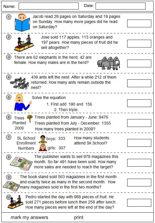 addition and subtraction problem solving and reasoning year 4