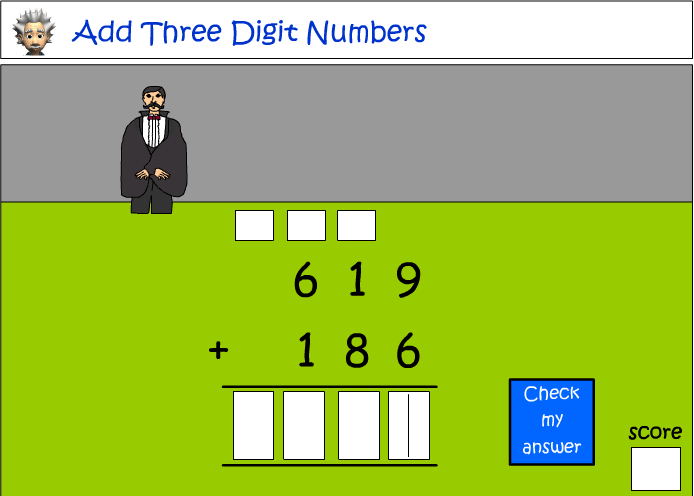 Addition of three digit numbers