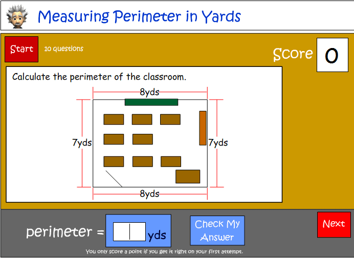 Measuring perimeter in yards