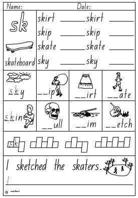 phonics online worksheets activity Sheet English  skills lessons online, interactive sk, Blend