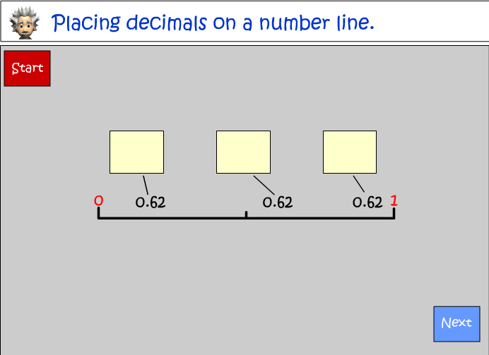 Placing Decimals On A Number Line Mathematics Skills Online Interactive Activity Lessons