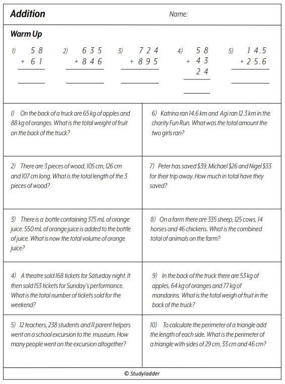 math problem solving worksheet pdf