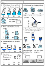 math worksheet for grade 1 length Measure using units, volume informal skills Mathematics