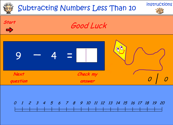 Subtract single digit numbers