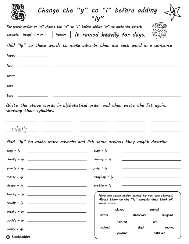 Suffix Rule Change y To i Before Adding ly Studyladder 