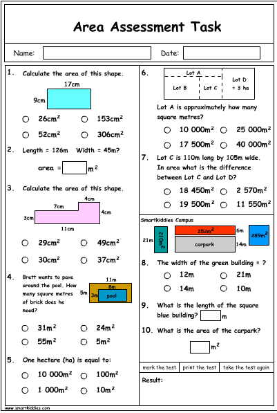 problem solving questions for area