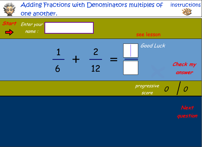 Adding fractions that have denominators that are common multiples