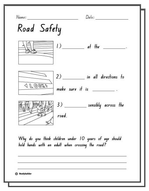 road safety response activity sheets studyladder interactive learning games