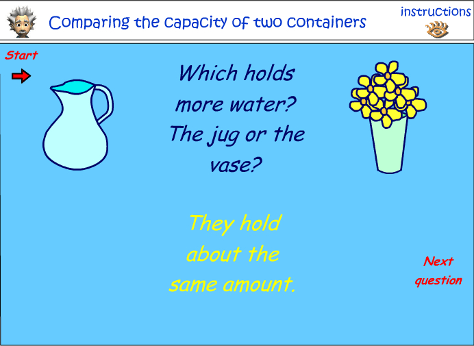 Compare capacity of two containers