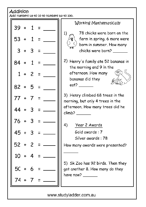 worksheet grade 3 1st numbers adding 10 less Interactive on  than Studyladder  number Add