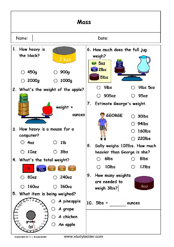 mass and weight problem solving