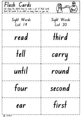 Flash Cards List 19 and 20